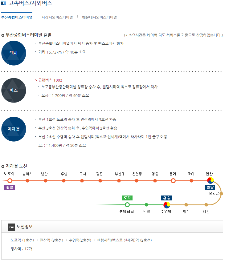 교통안내